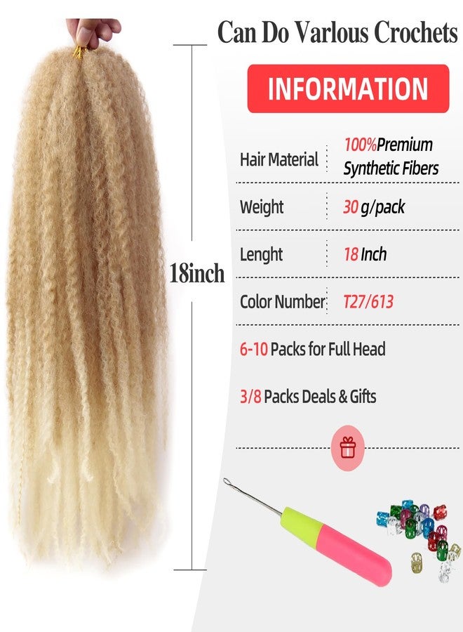 QRHSUKA Marley Twist Braiding Hair 18 Inch Marley Twist Hair 8 Packs Cuban Twist Hair Afro Kinky Curly Crochet Hair Synthetic Marley Hair Extensions (18 Inch(Pack of 8),T27/613) - Image 4